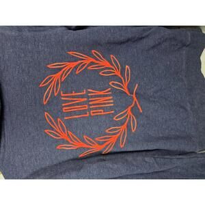 Victorias Secret Pink LOVE Embroidered Logo Full Zip Hoodie Jacket Coat XS